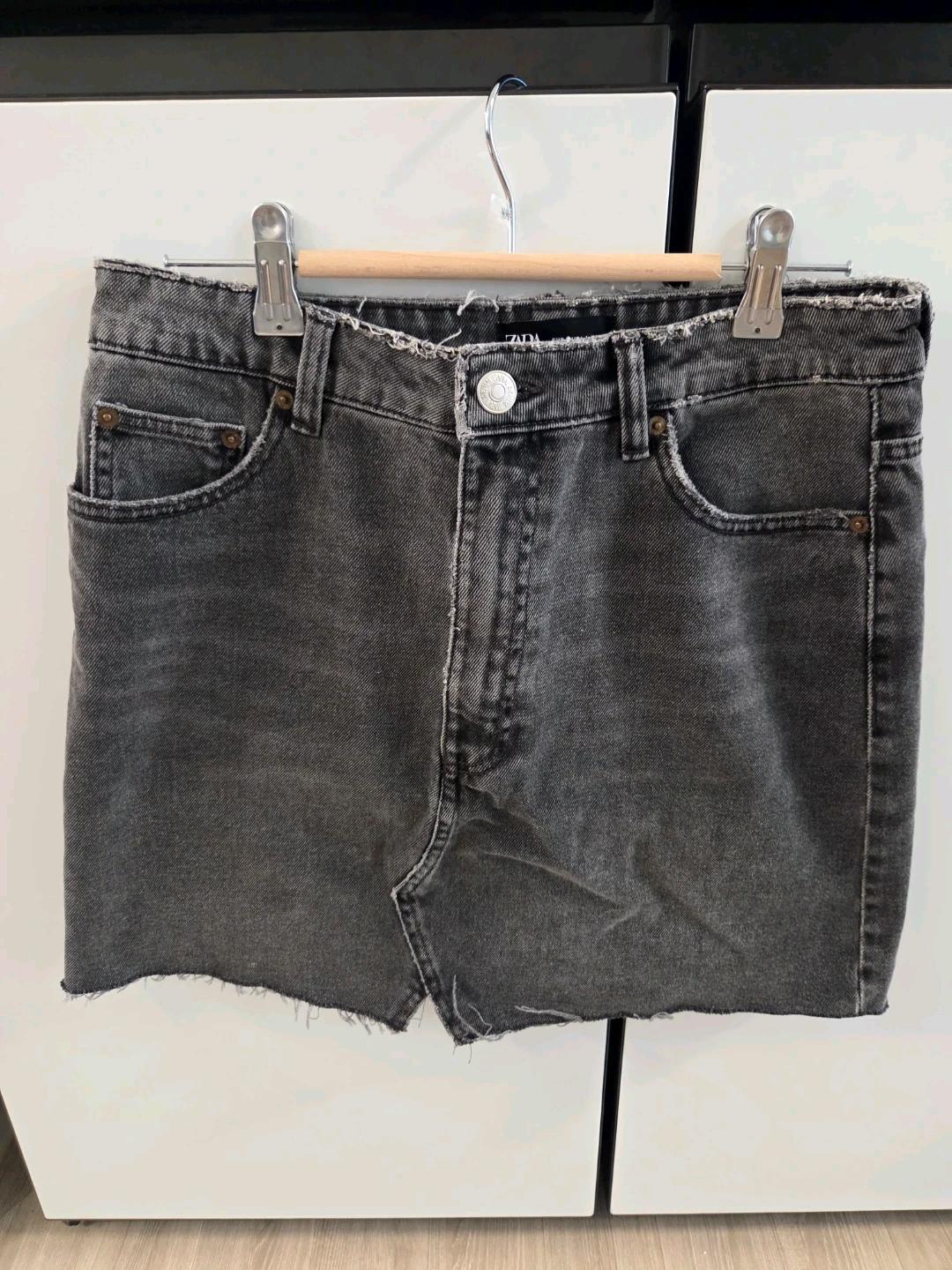 ZARA)  흑청 데님 스커트 30 4