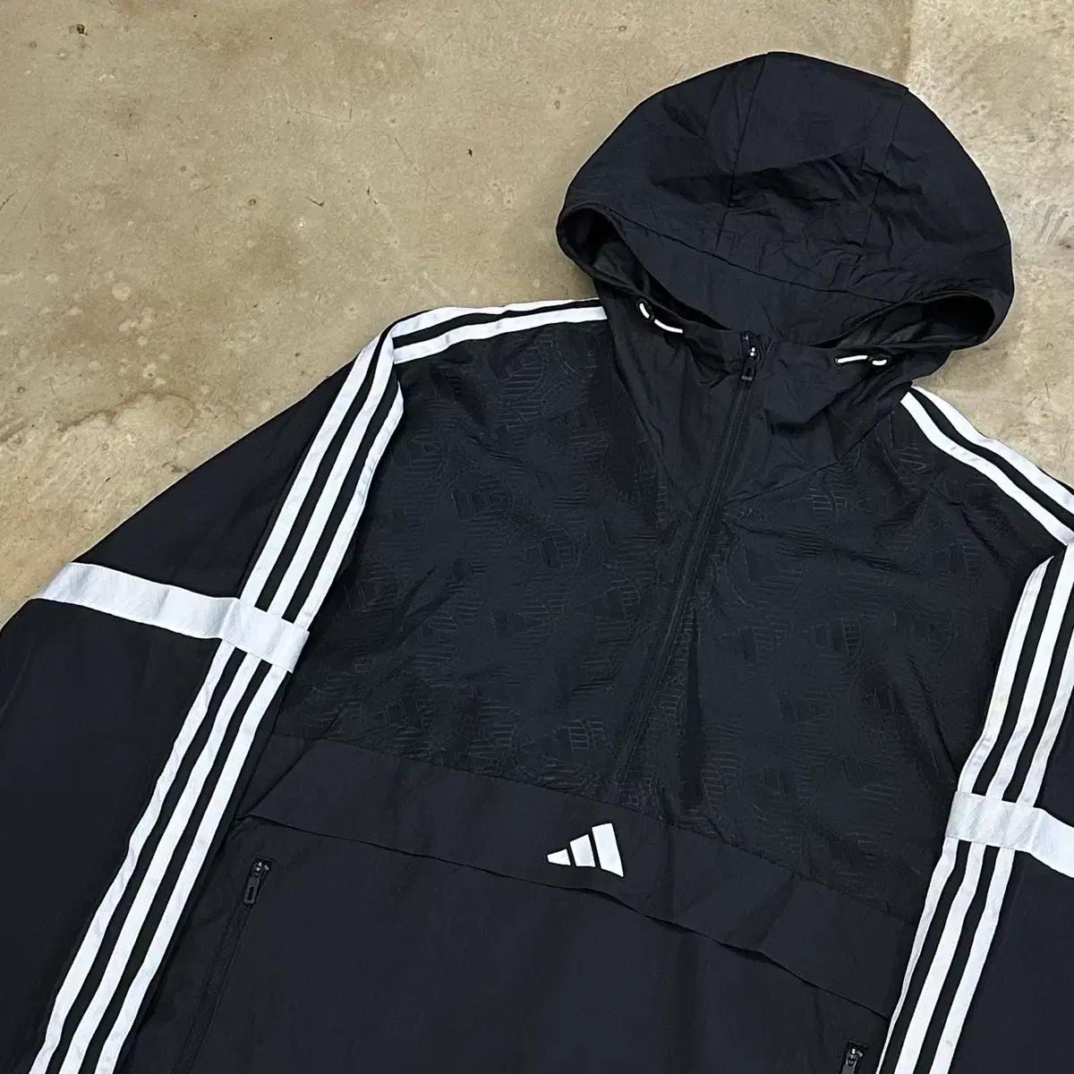 2XL 아디다스 블랙 아노락 후드 바람막이 2