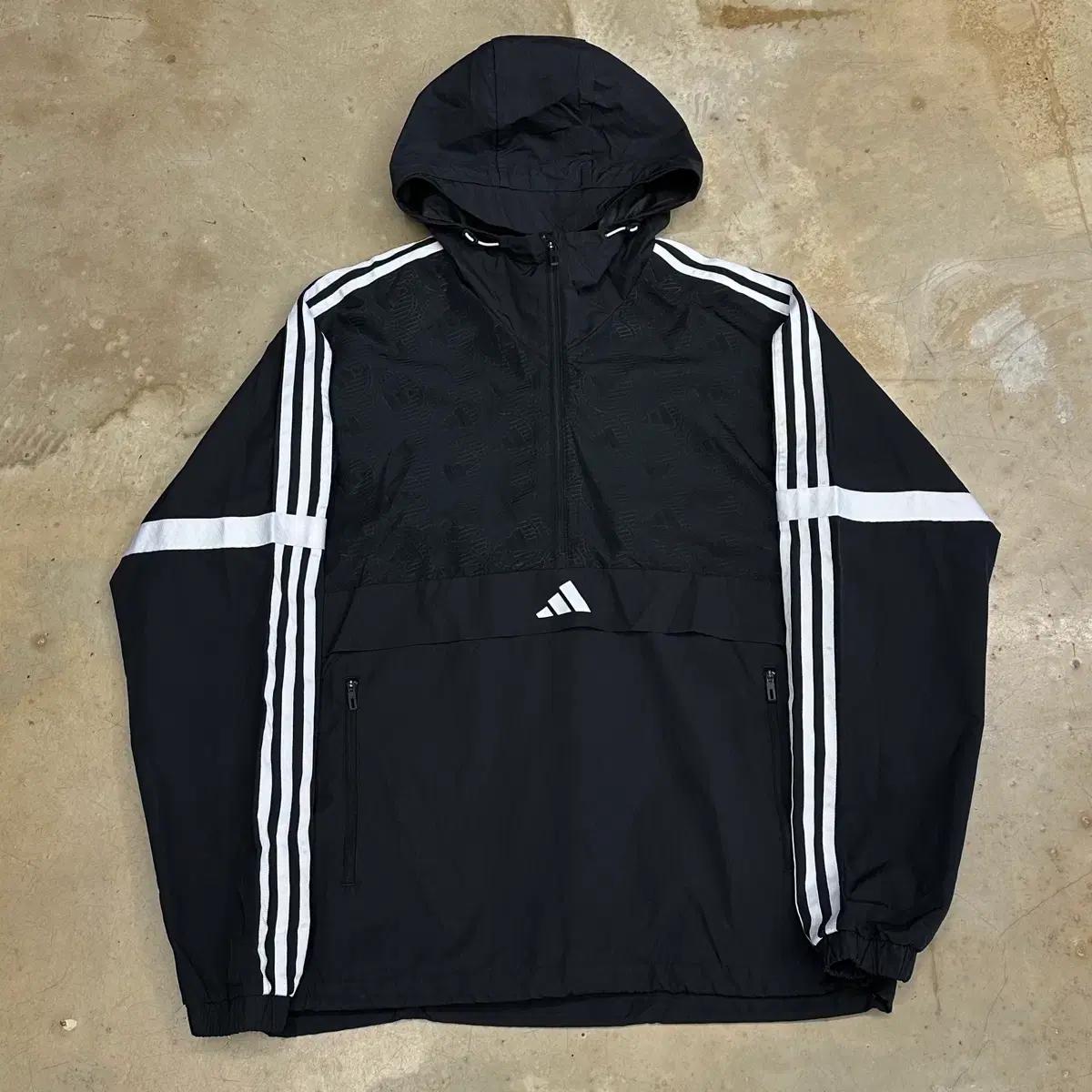2XL 아디다스 블랙 아노락 후드 바람막이 3