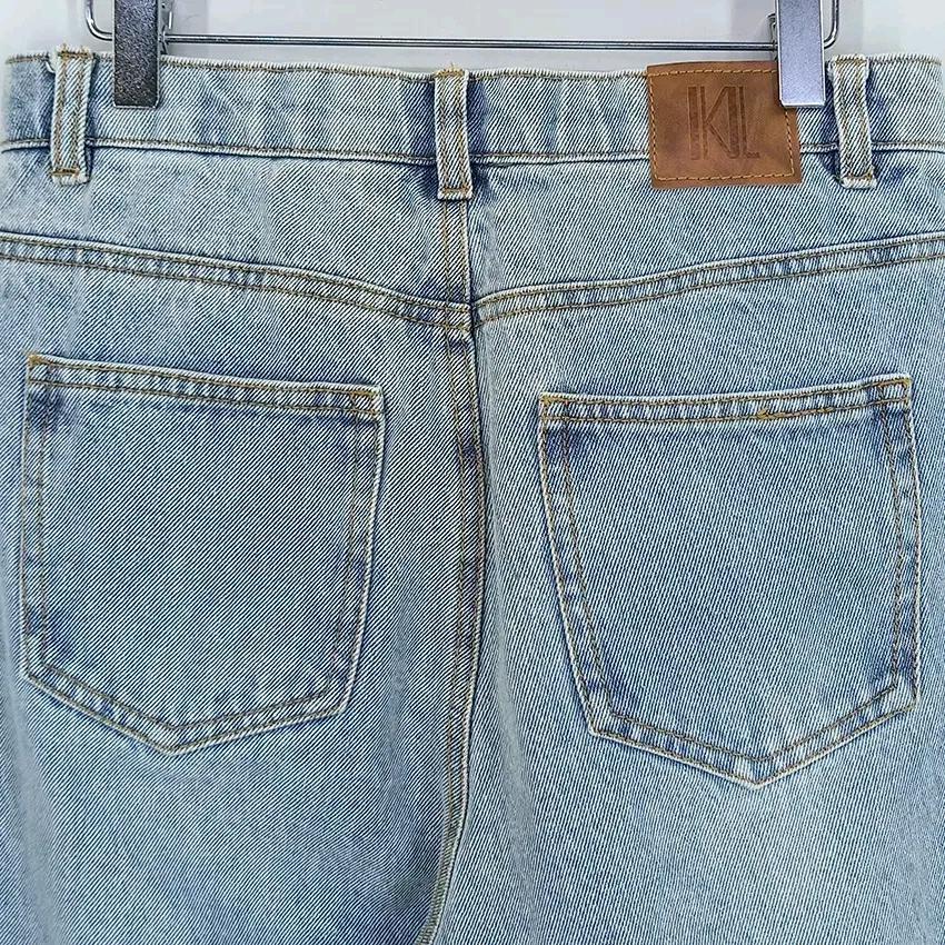 칼라거펠트 여성 워싱 와이드핏 데님팬츠 연청55 (HU43939) 4