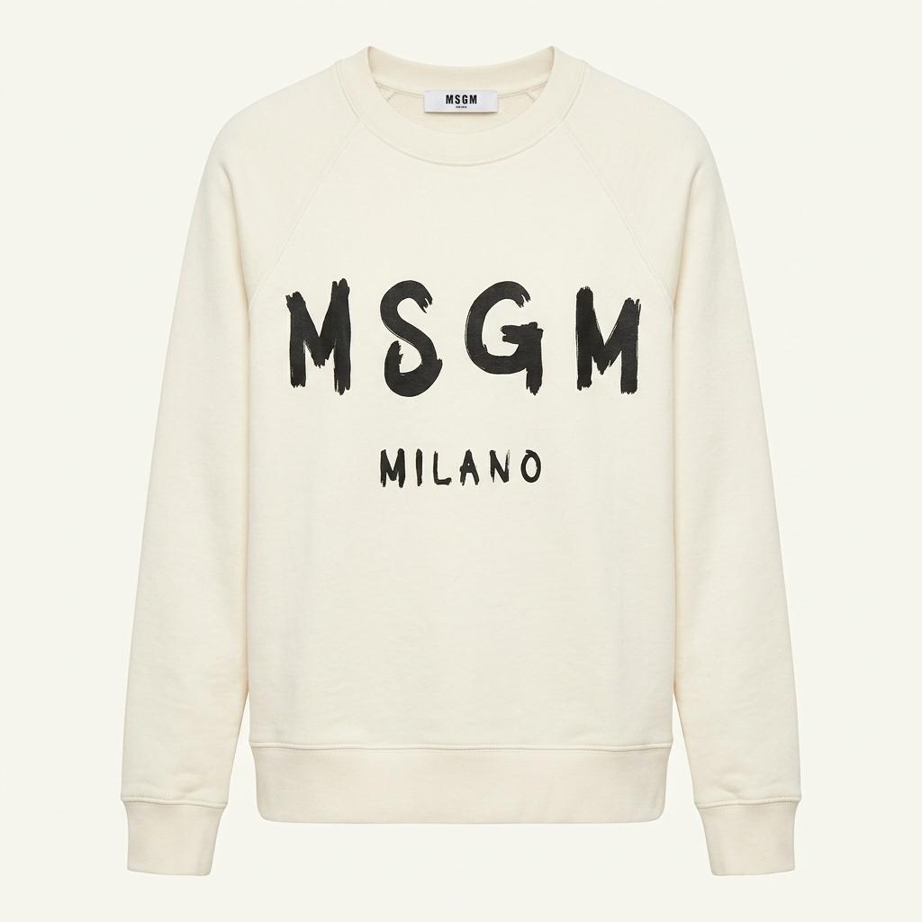 MSGM 로고 프린트 맨투맨 티셔츠 아이보리 s 1