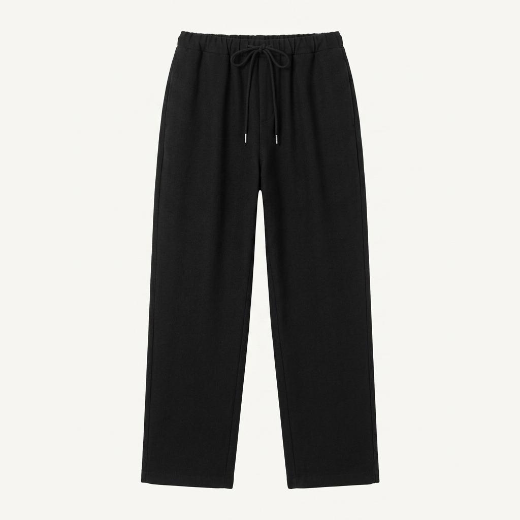 ASIA DENIM 블랙 면 혼방 밴딩 면바지 1