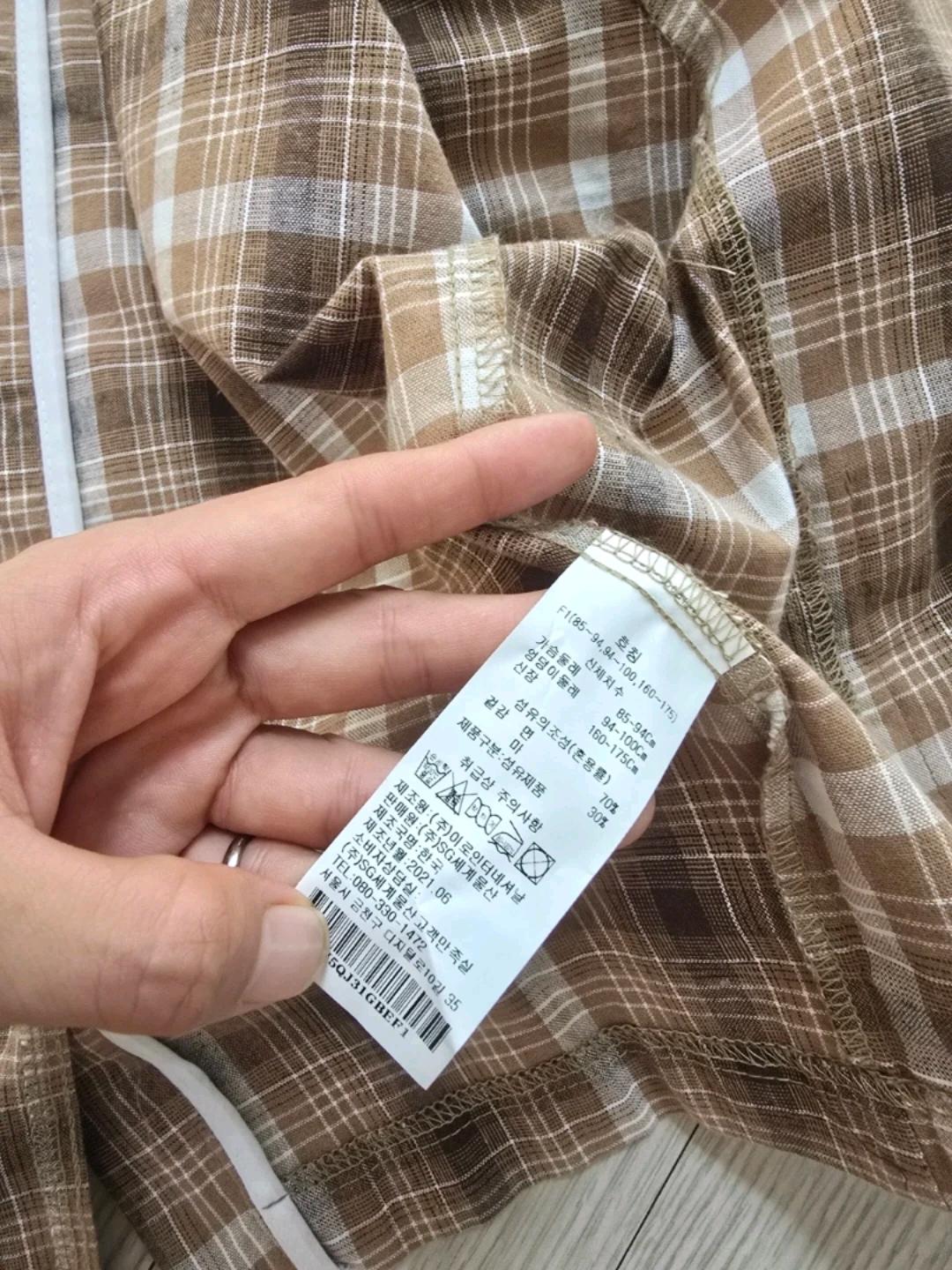 abfz 린넨혼방 브라운 체크 약크롭 자켓 11