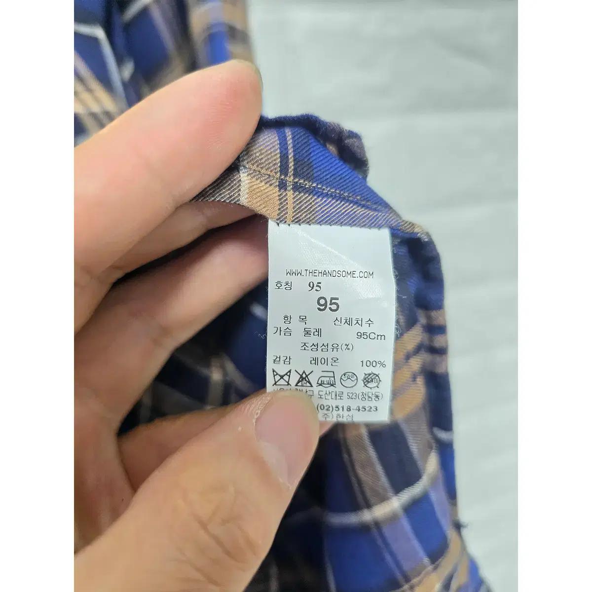 Free 19s 한섬 시스템 체크무늬 셔츠 D367 4