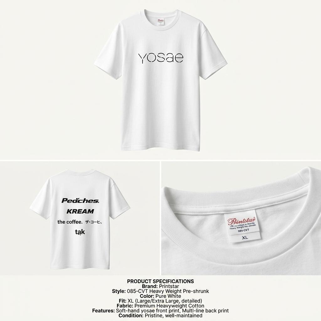 프린트스타 yosae 그래픽 반팔 티셔츠 화이트