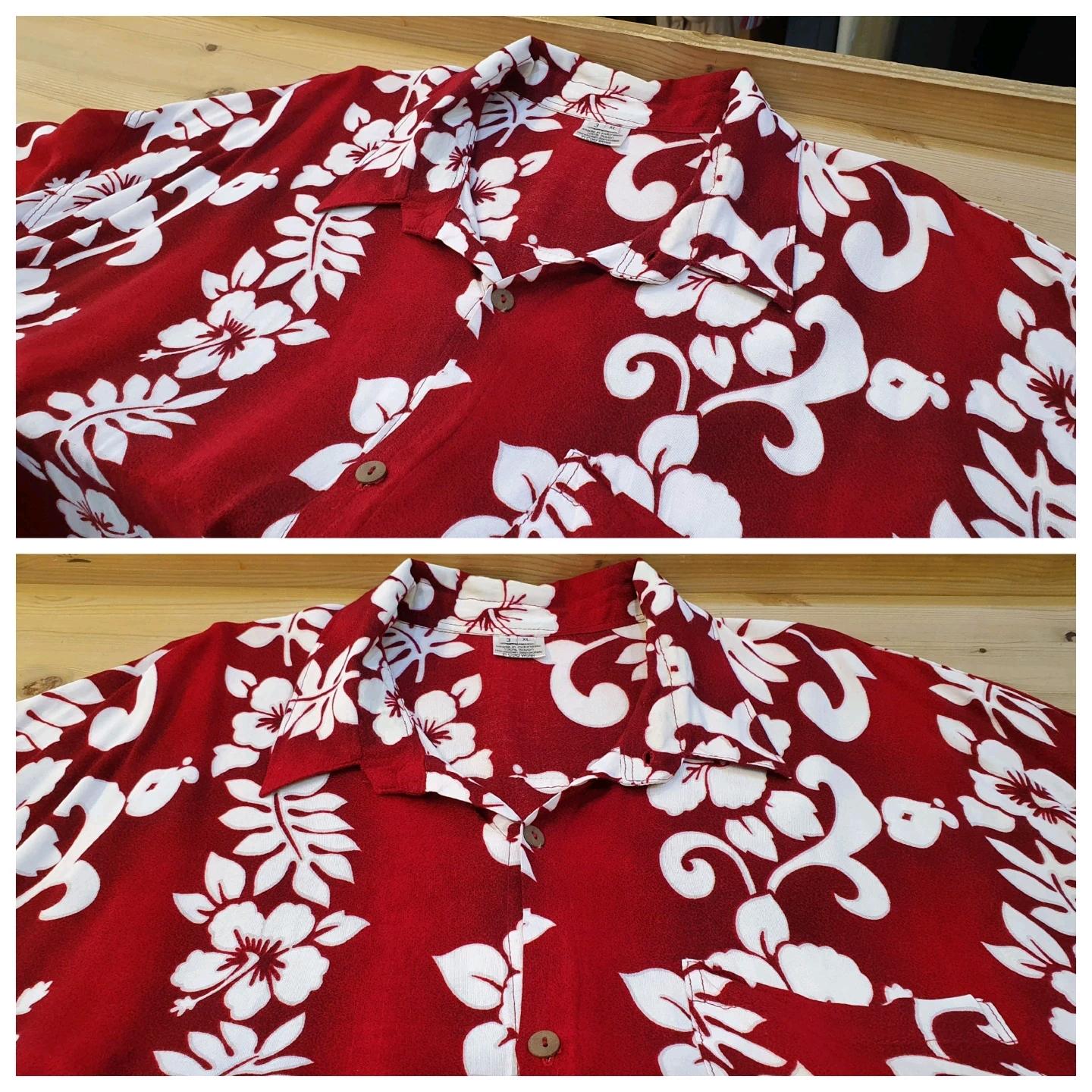 130(4XL).하와이안 셔츠(딥레드) 4