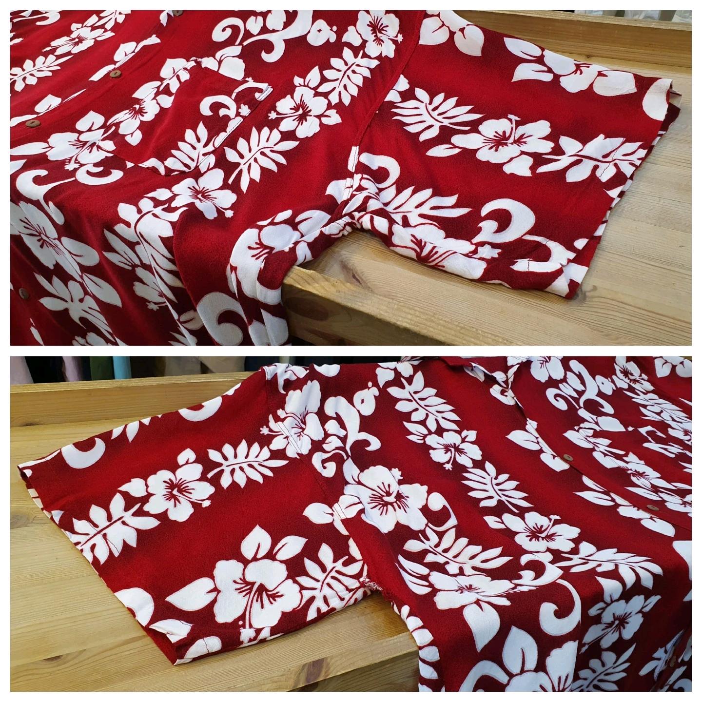 130(4XL).하와이안 셔츠(딥레드) 5