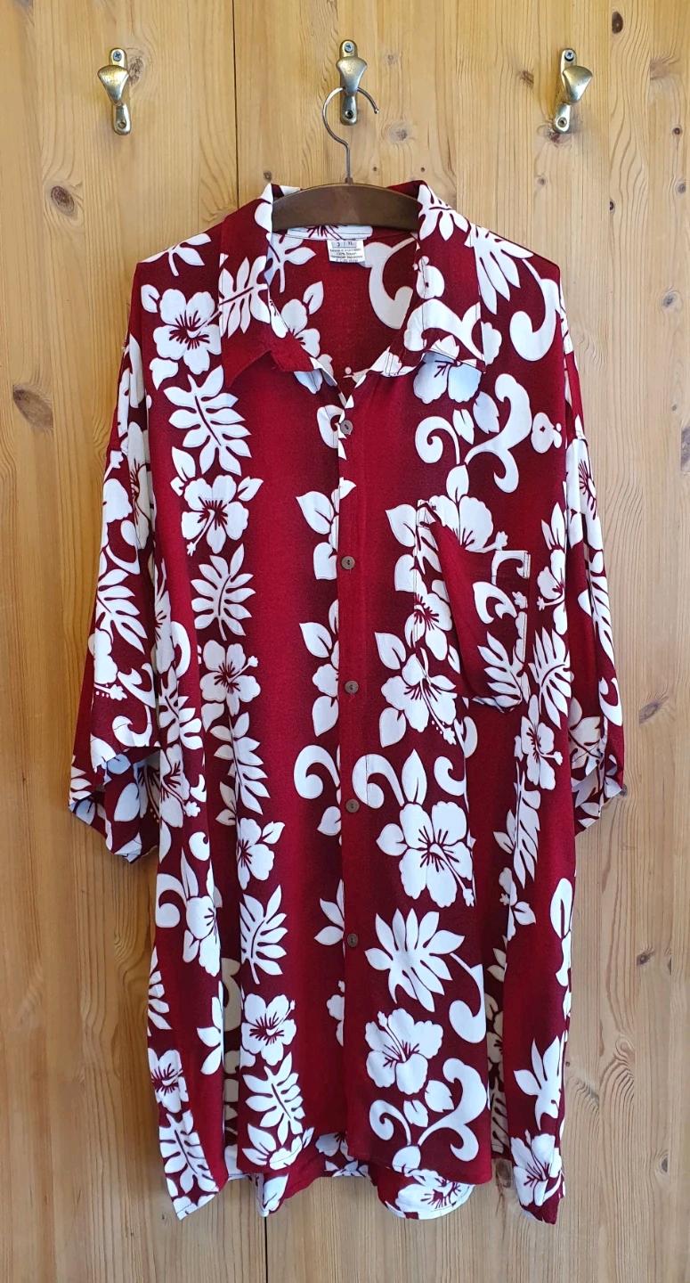 130(4XL).하와이안 셔츠(딥레드) 2