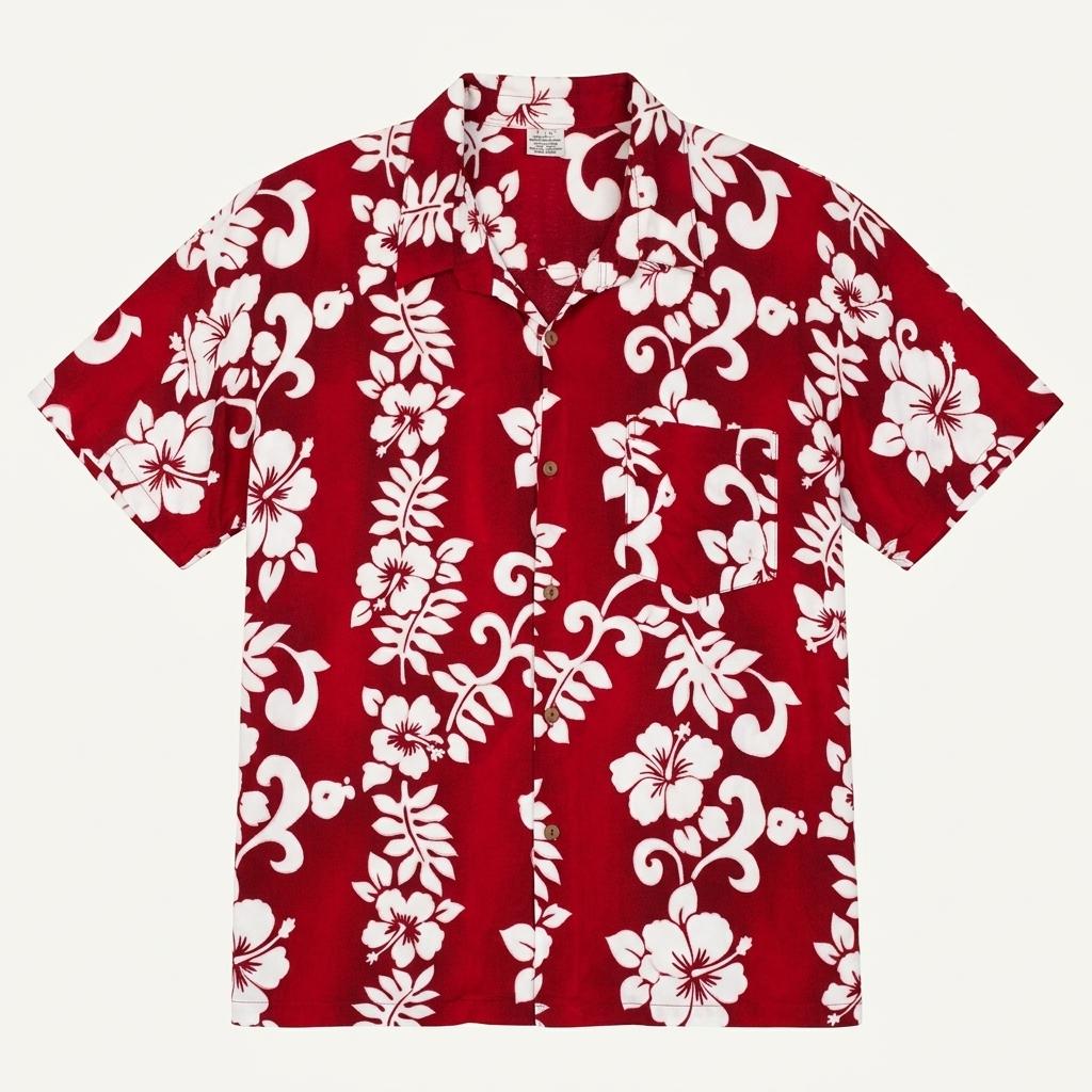 130(4XL).하와이안 셔츠(딥레드) 1