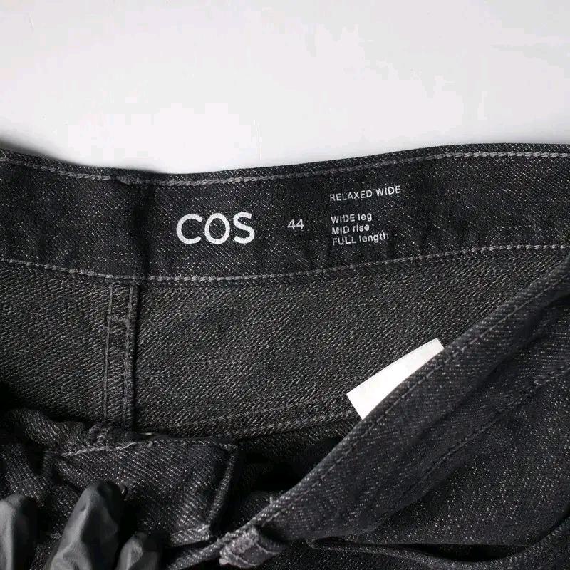 COS 블랙 릴렉스드 와이드 데님 팬츠 44 7