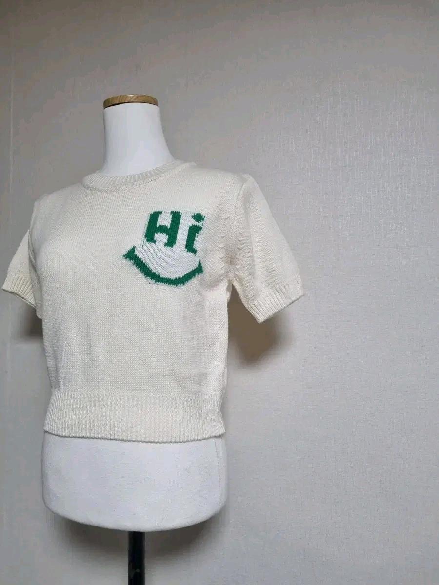 N15 아이보리 Hi 스마일 반팔 니트(새상품) 3
