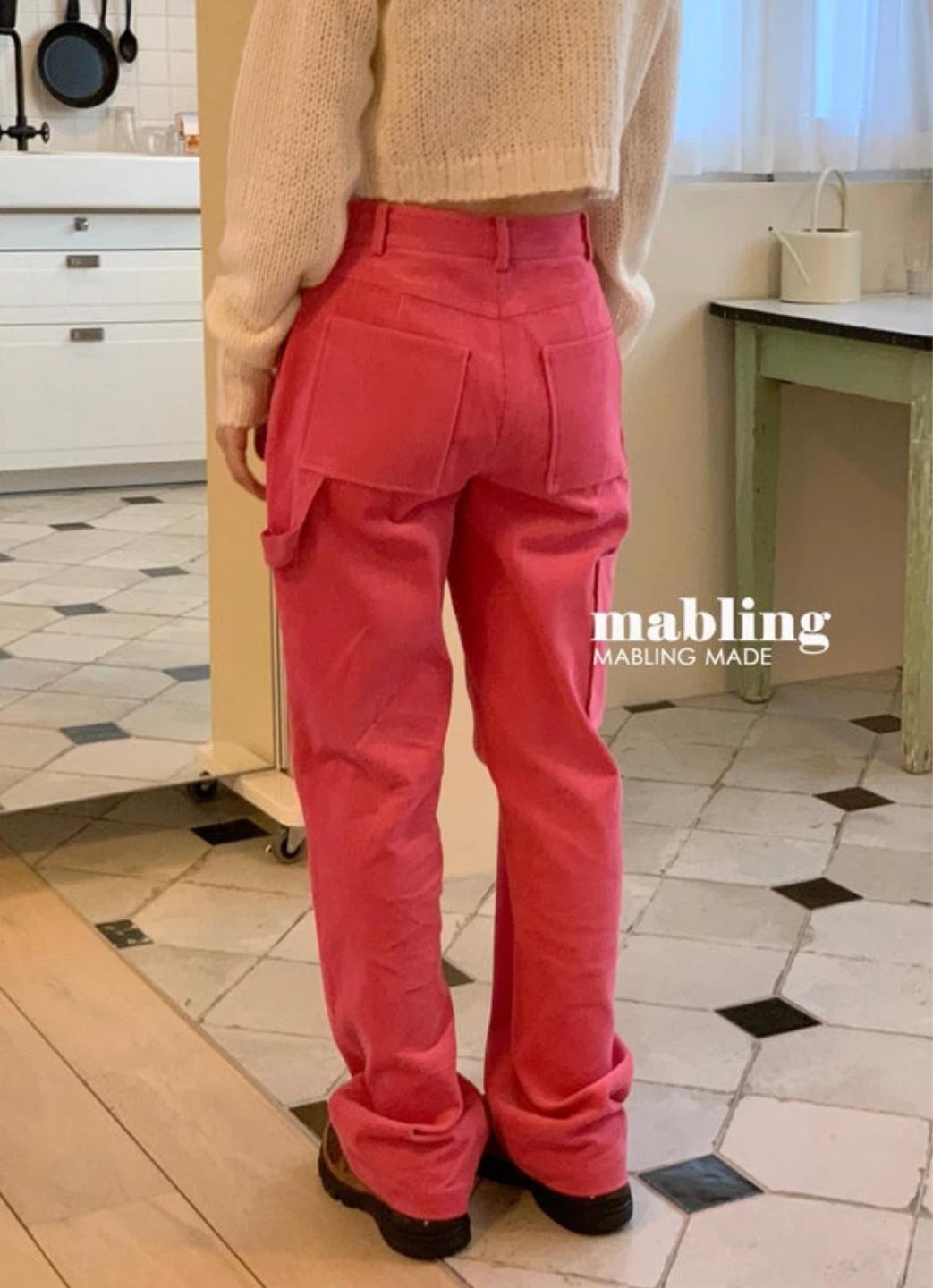 마블링 mabling 코듀로이 카팬터 팬츠 핑크 M사이즈 택제거 새상품 4