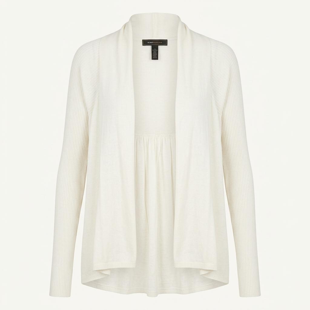 BCBGMAXAZRIA 시어 골지 숄카디건 화이트 1