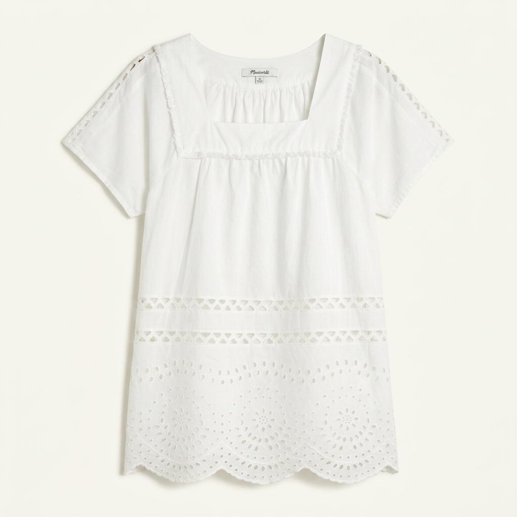 Madewell 화이트 코튼 블라우스 XS 1