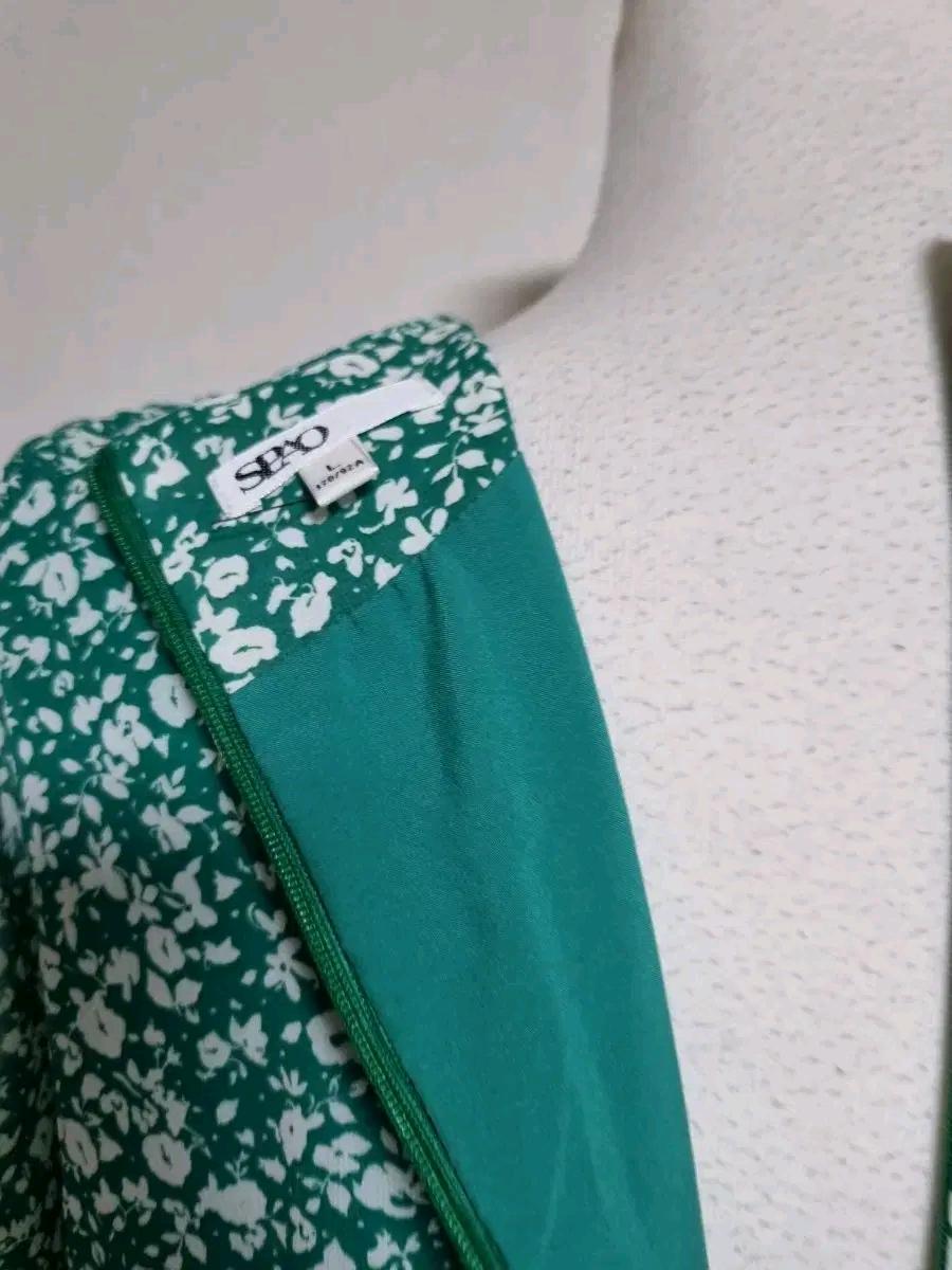 L238 플라워 패턴 랩 롱 원피스 그린 7