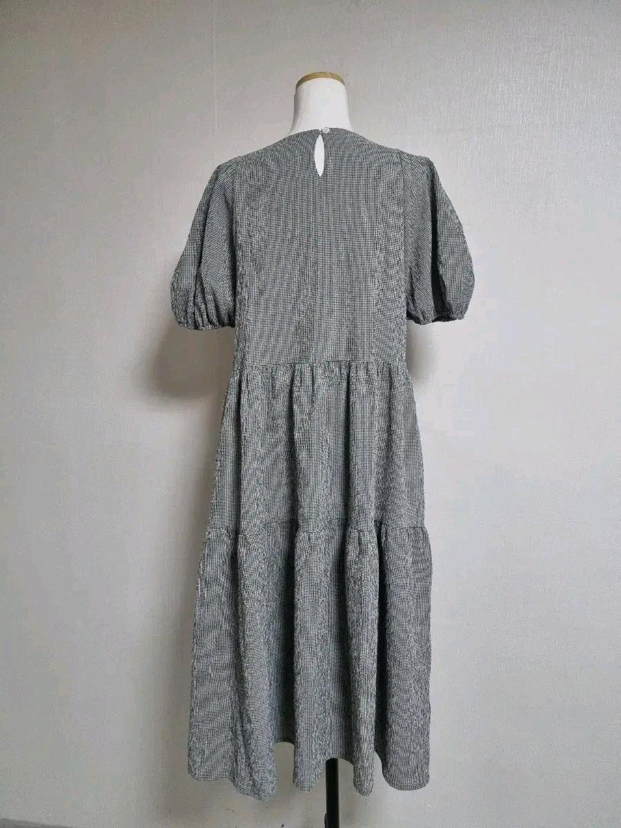 L160 깅엄 체크 반팔 캉캉 원피스 5