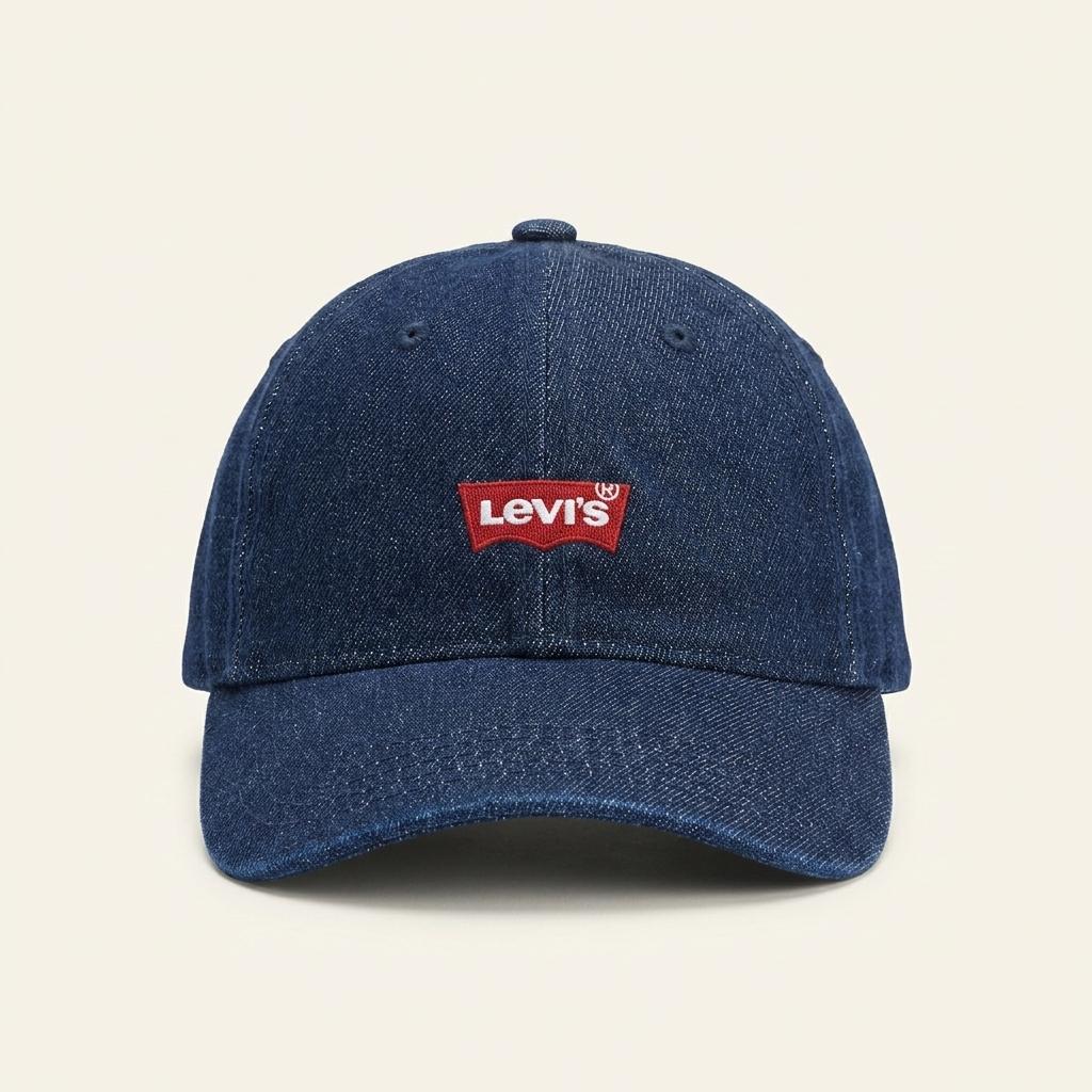 리바이스 로고 데님 볼캡 진청