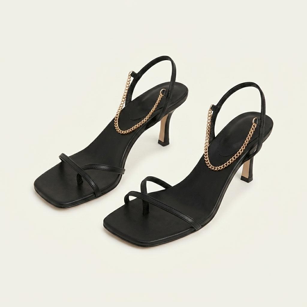 #세일 9270 슬림 금장 발찌 7cm 샌들 235 블랙-새상품 1