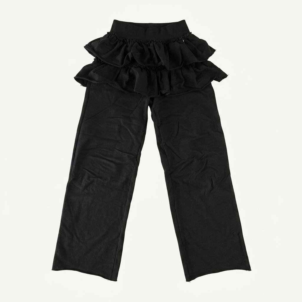 프릴 디테일 블랙 치마바지 팬츠 1