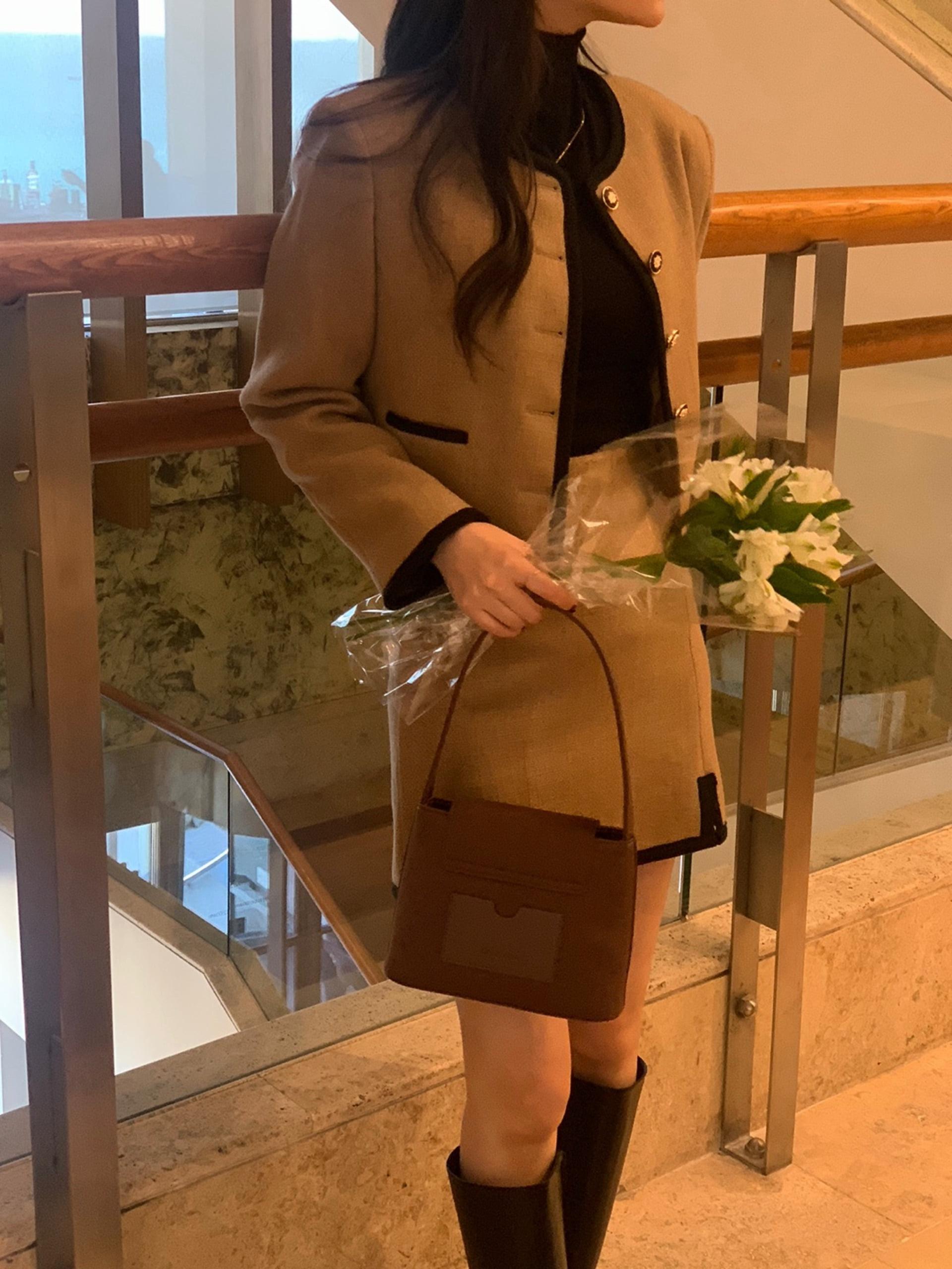 메리온 배색 트위드 투피스 세트 2