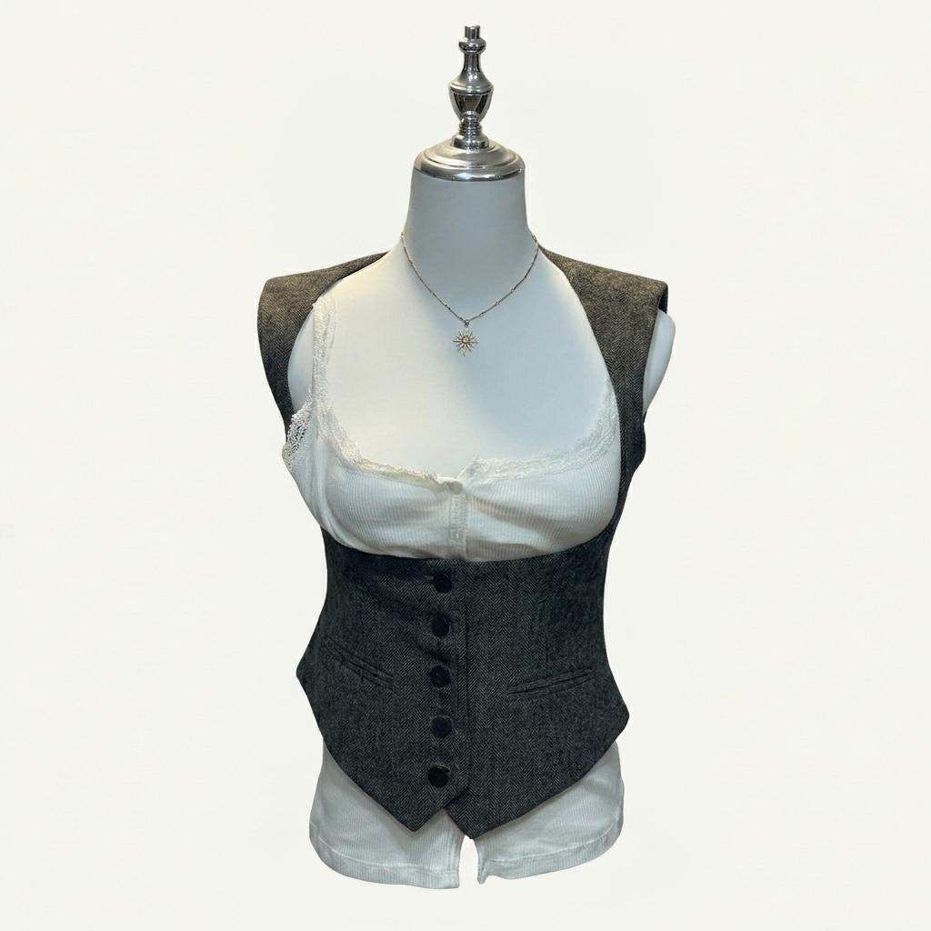 Sculptor / Classic Wool Vest Beige