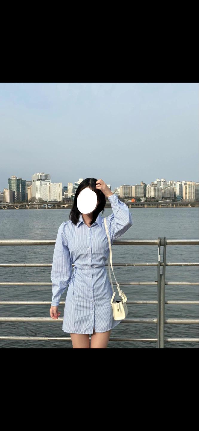 하늘색 셔츠 원피스 3