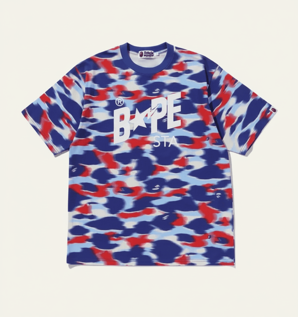 베이프 BAPE STA 카모 반팔 티셔츠 블루 1