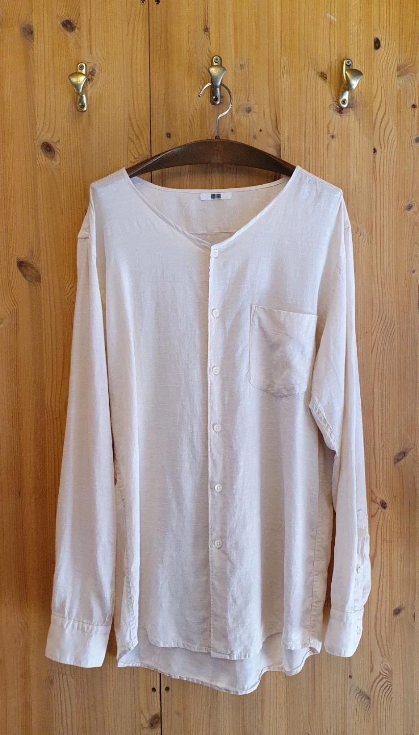 77.Uniqlo 린넨 브이넥셔츠(아이보리) 2