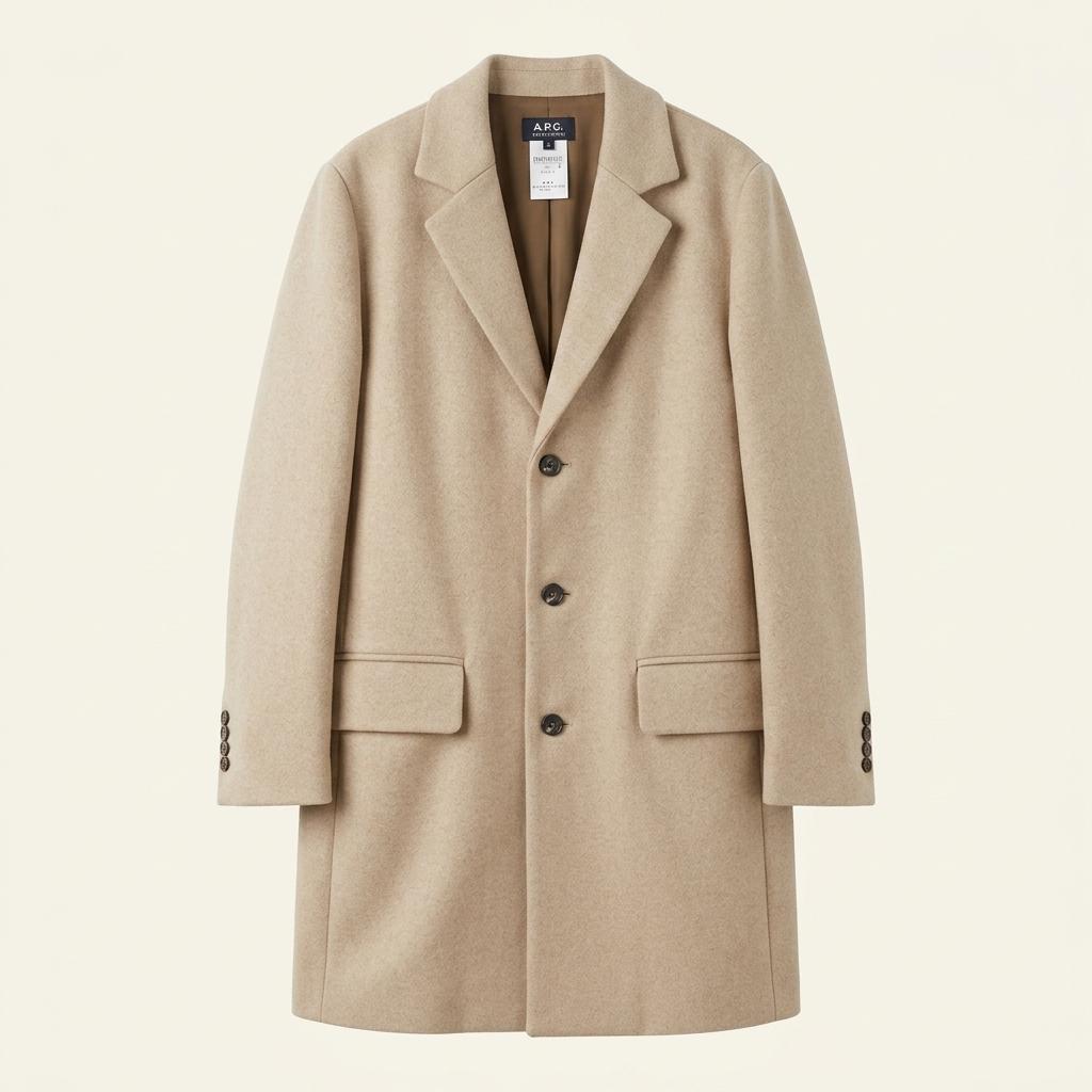 A.P.C. 아페쎄 울 나일론 혼방 싱글 코트 베이지 1
