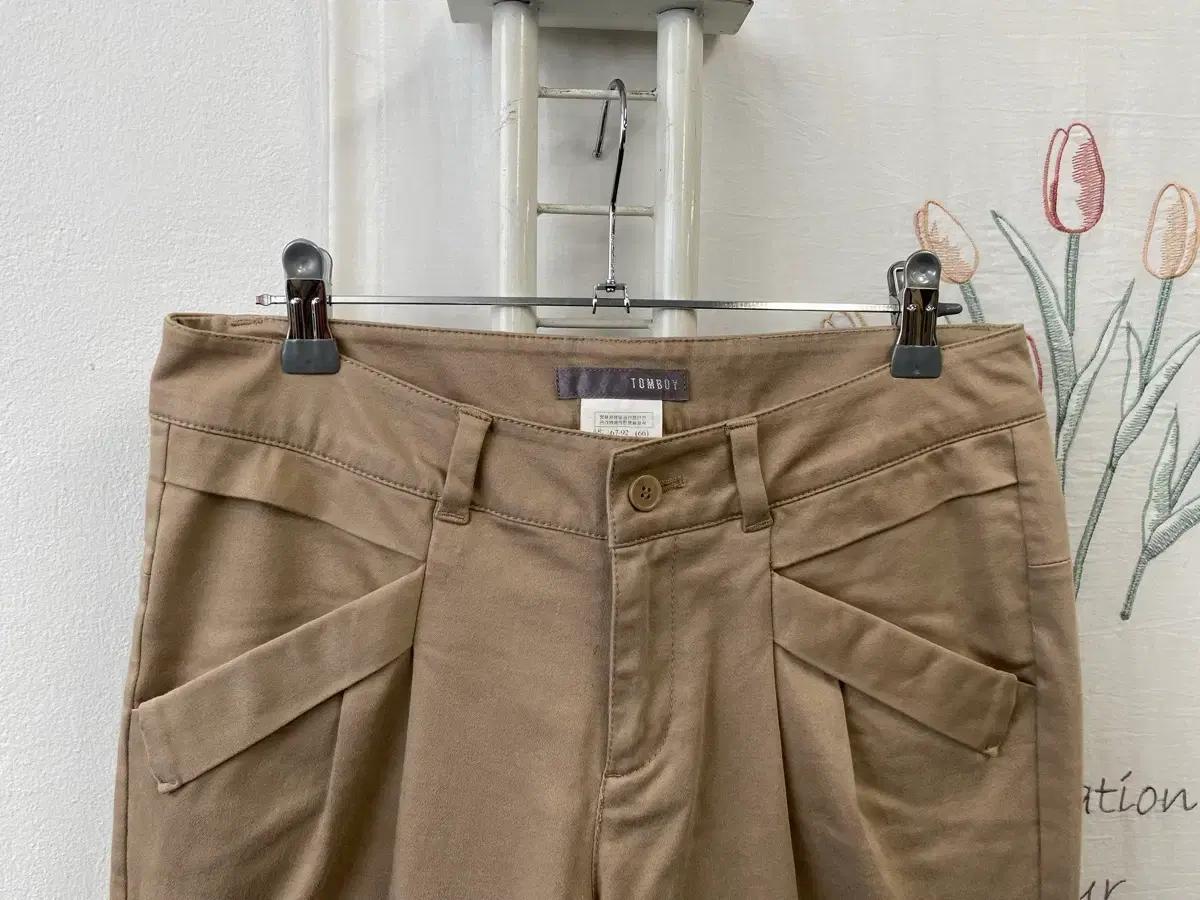 톰보이 베이지 일자 면바지 66 4