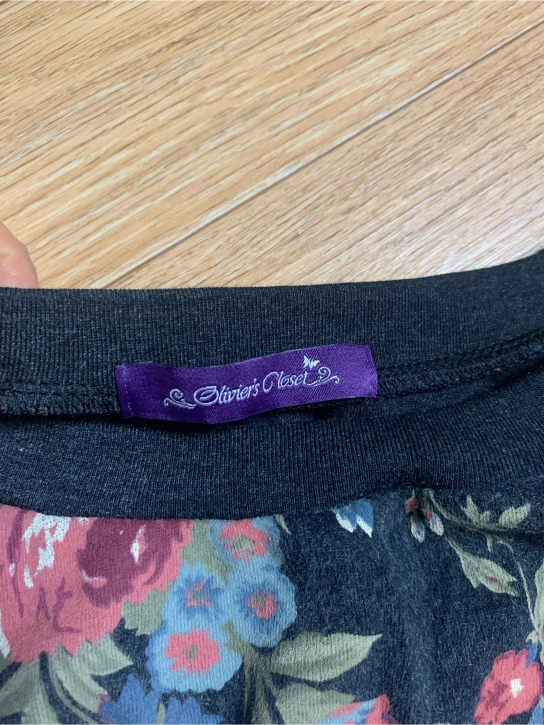 Olivier's Closet 플라워 패턴 루즈핏 티셔츠 5
