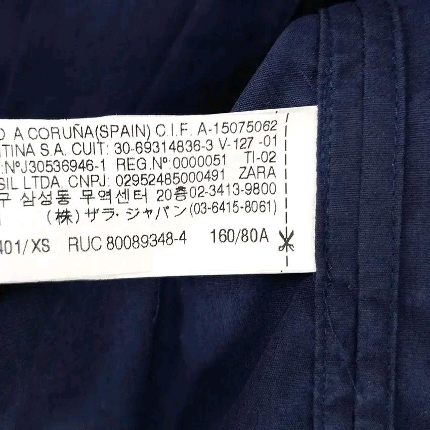 자라 여성 춘하 히든버튼 딥V넥 롱셔츠 네이비XS (HU44215) 6