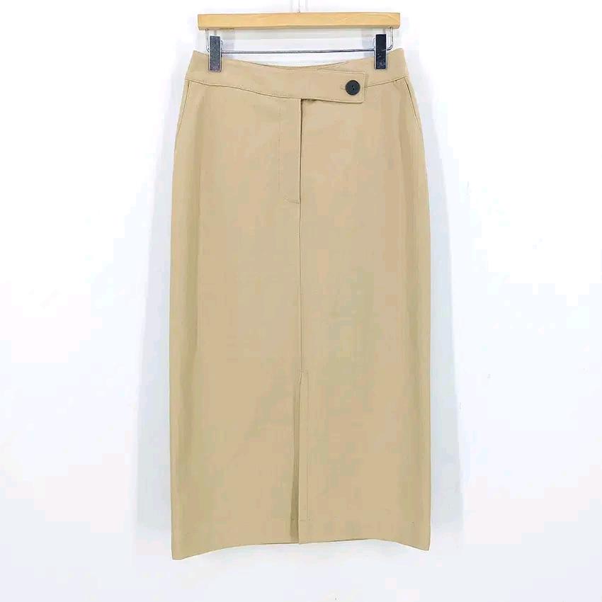 도호 여성 춘하 약스판 앞트임 롱스커트 베이지 (HU44340) 2