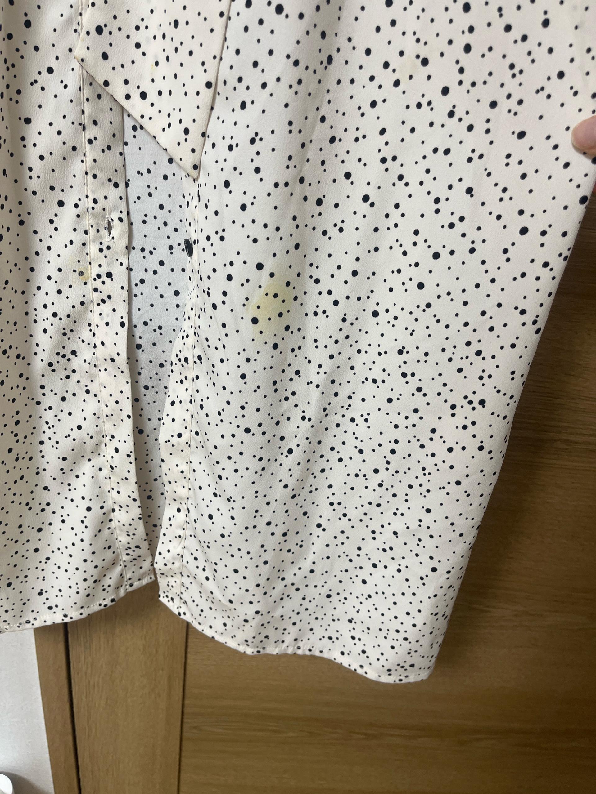 도트 패턴 타이 롱 원피스 아이보리 3