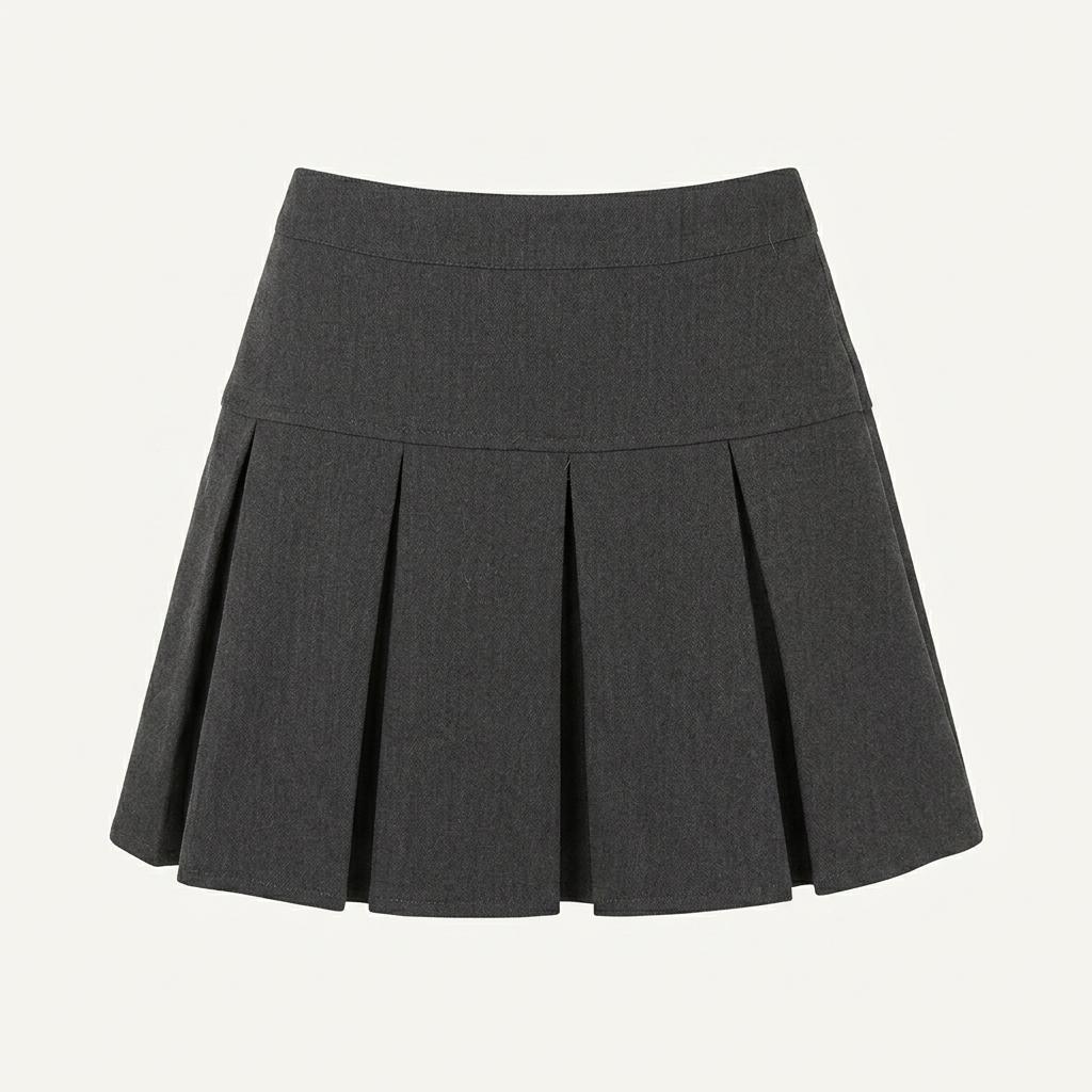 소녀나라 차콜 플리츠 미니스커트