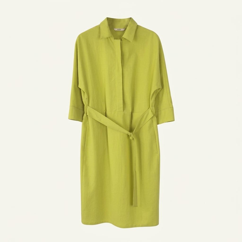 (S)BCBG 벨티드 셔츠 롱원피스/J5-27-32 1