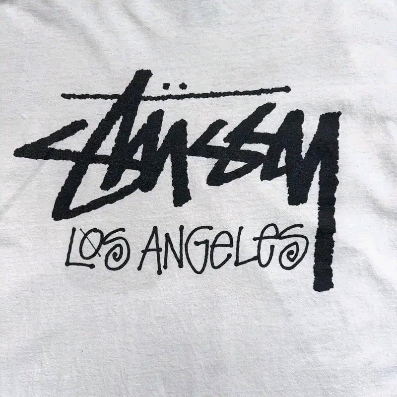 STUSSY LOS ANGELES 그래픽 반팔 티 화이트 XL 9
