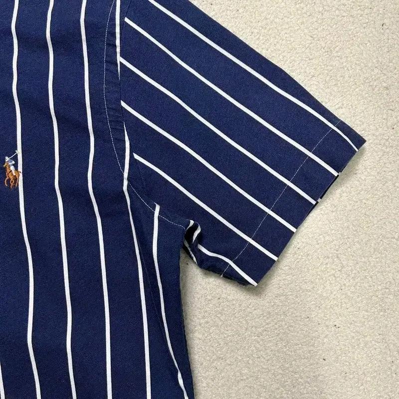 RALPH LAUREN 네이비 스트라이프 블루 셔츠 S 4
