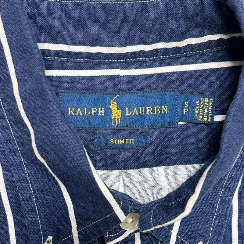 RALPH LAUREN 네이비 스트라이프 블루 셔츠 S 7
