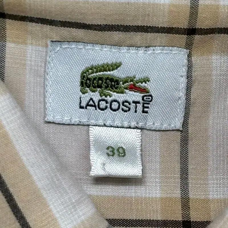 LACOSTE 체크 반팔 셔츠 베이지 39 7