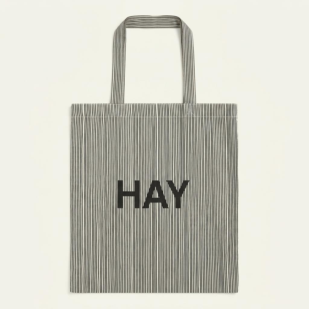 HAY 헤이 스트라이프 에코백 숄더백 네이비 1