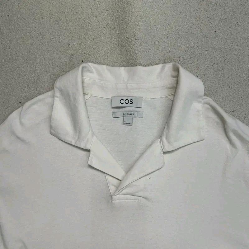 COS 오버핏 무지 스텐 카라 7부 티셔츠 L 5