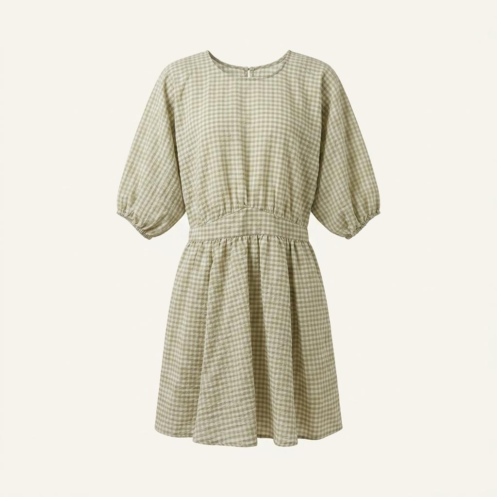 H&M 체크 리넨 블렌드 미디 원피스 1
