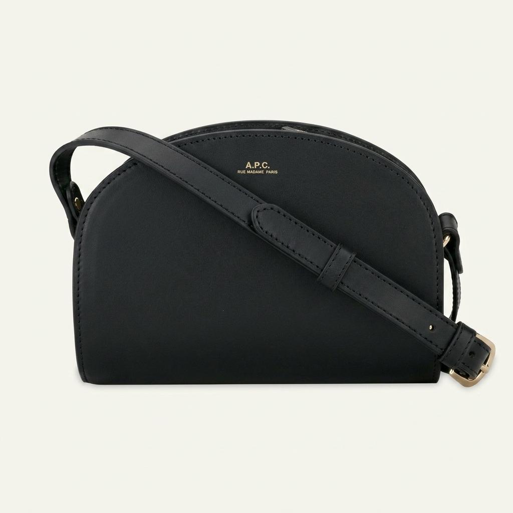 A.P.C. 아페쎄 하프문 미니 레더 크로스백 블랙