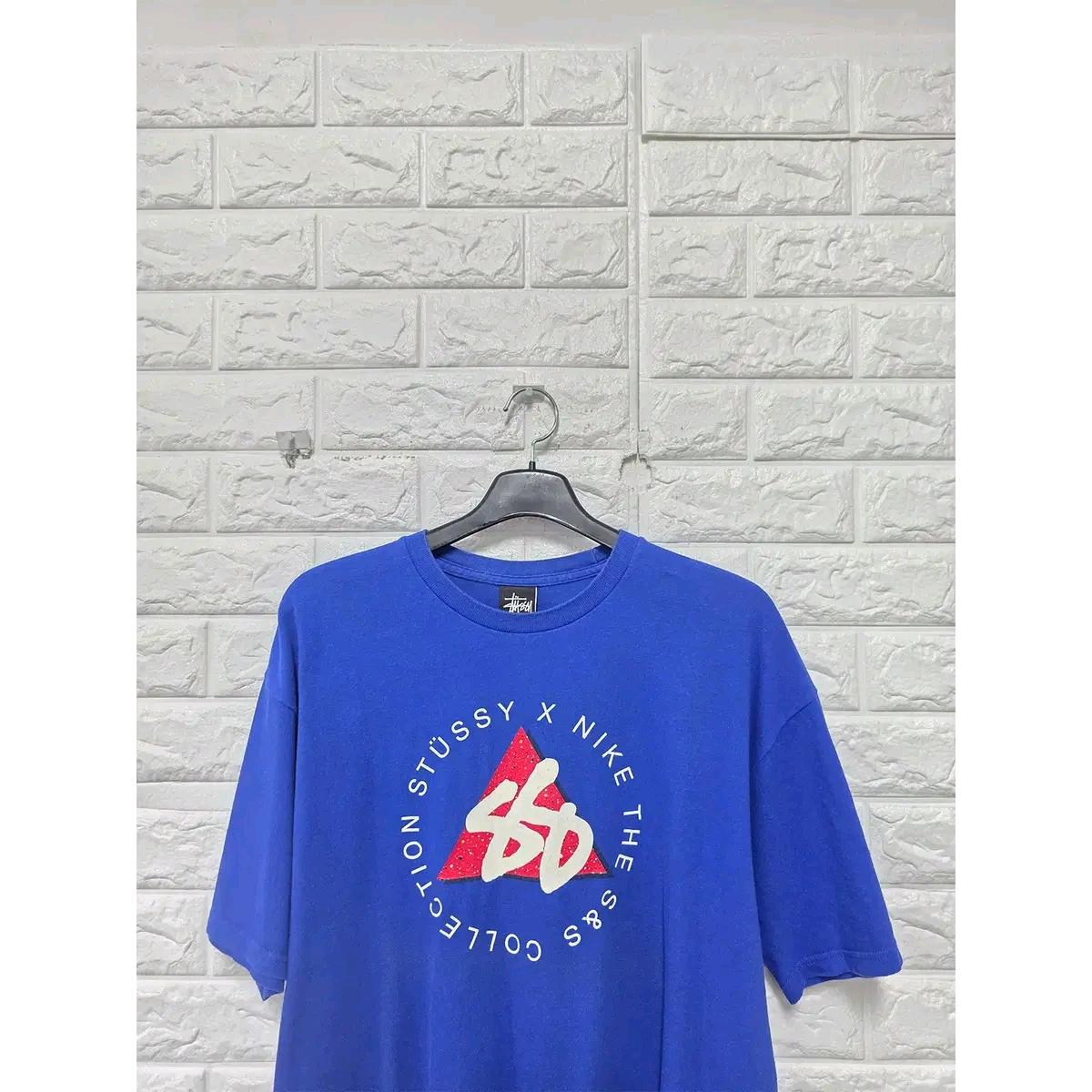 L 스투시 나이키 S&S컬렉션 블루 반팔 티 D655 6