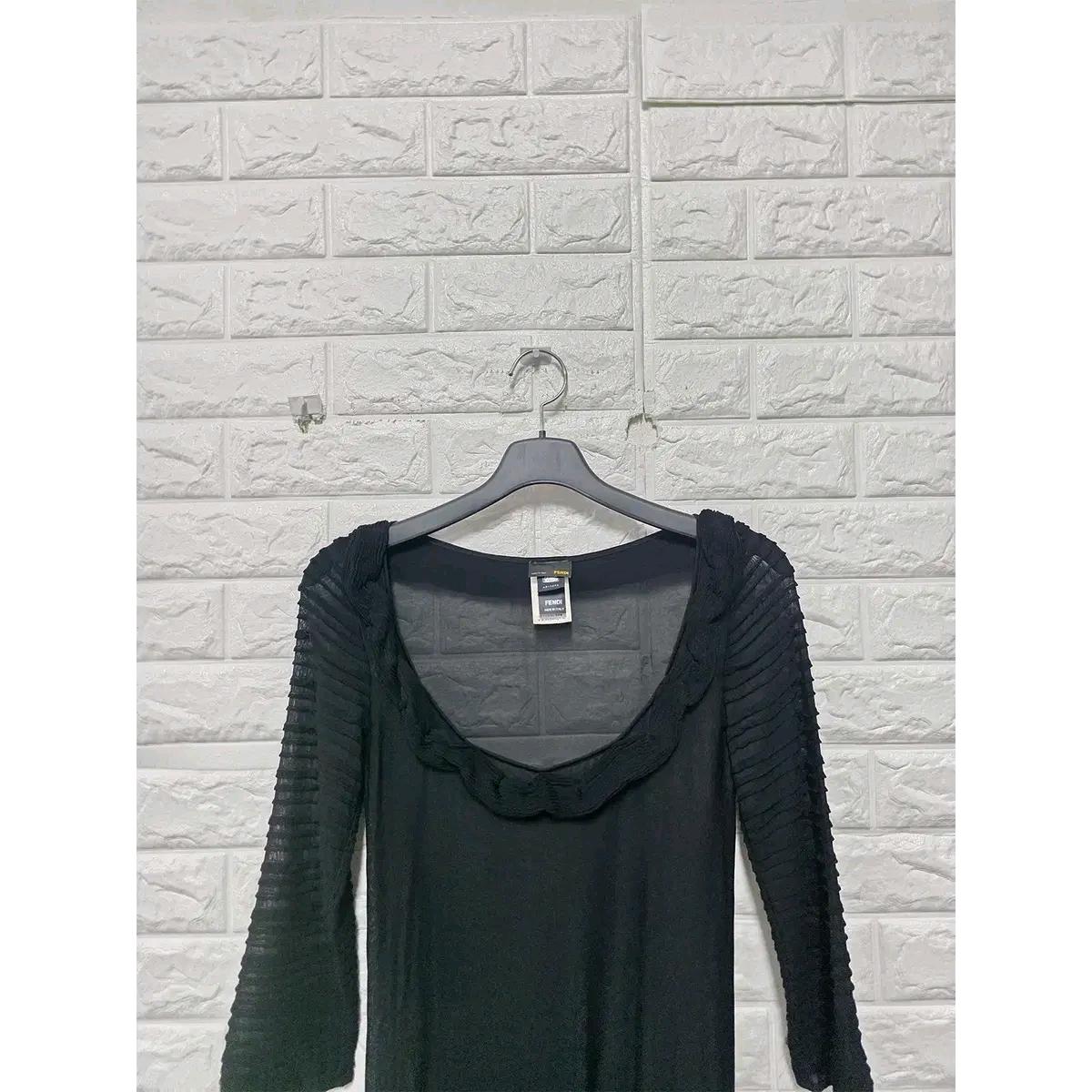 S 펜디 FENDI 블랙 U넥 블라우스 D698 6