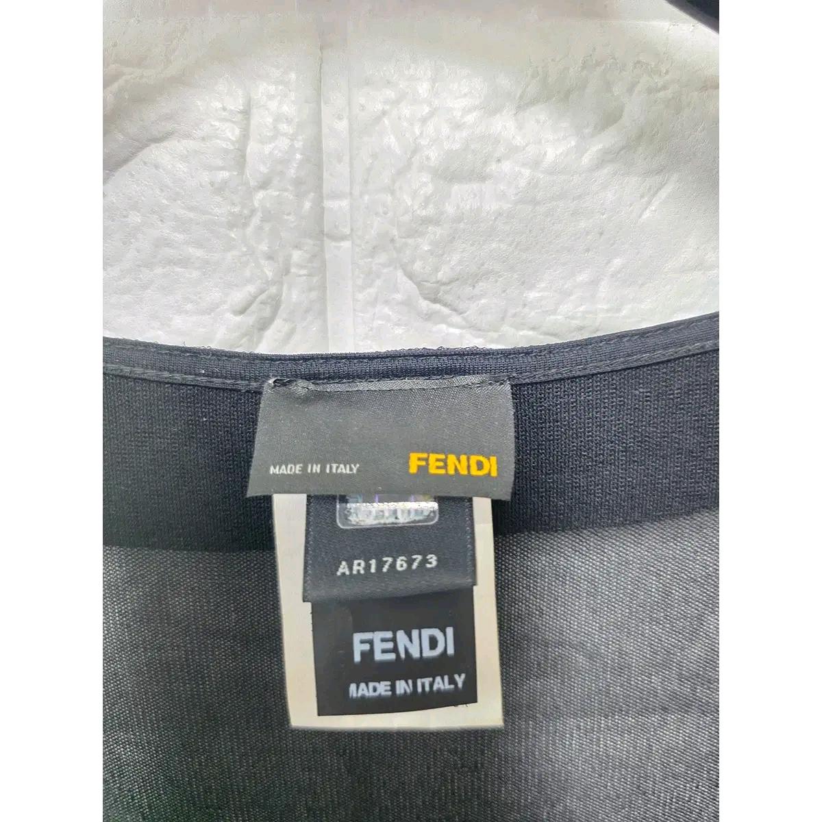 S 펜디 FENDI 블랙 U넥 블라우스 D698 3