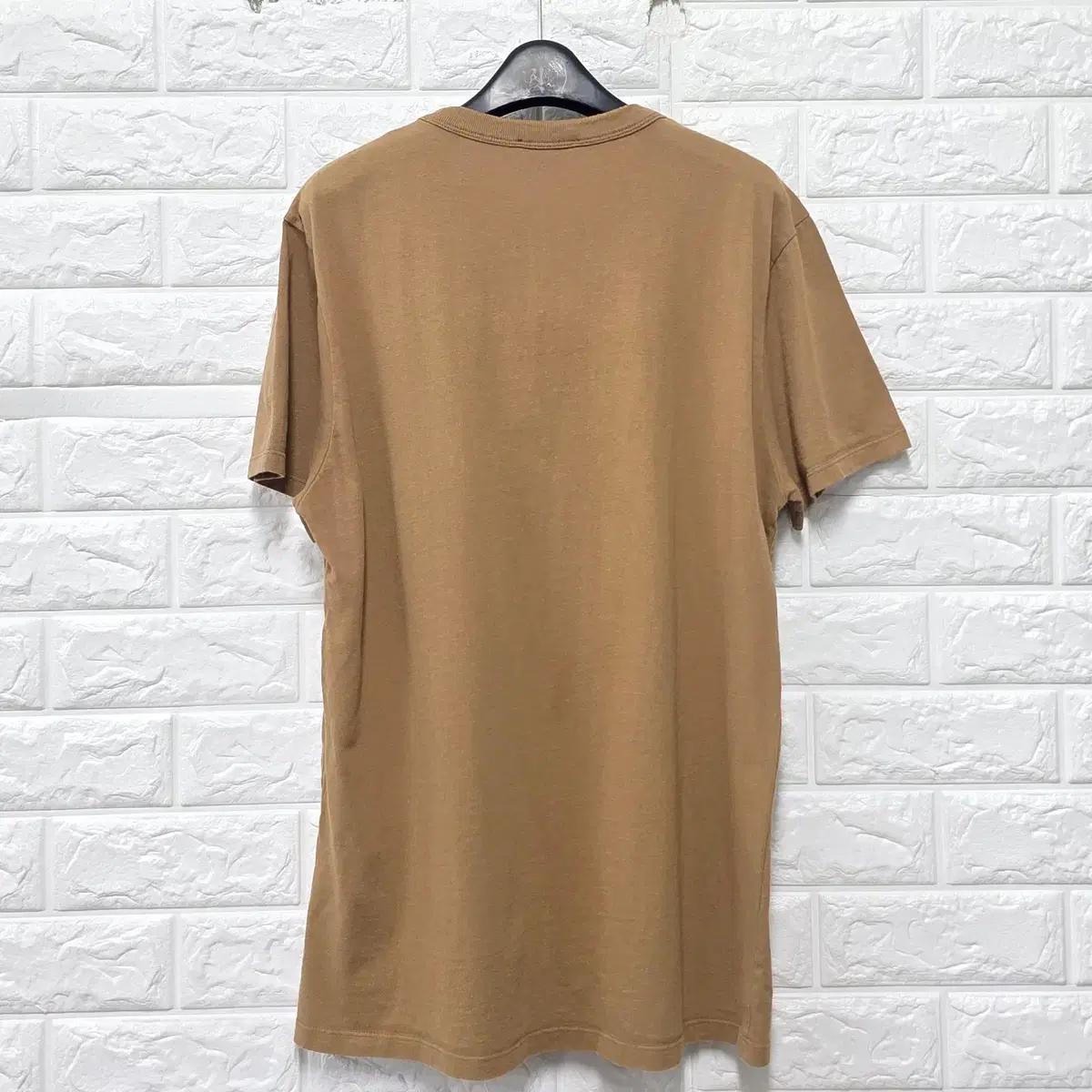 100 메종키츠네 베이지 레터링 반팔 티 D707 5