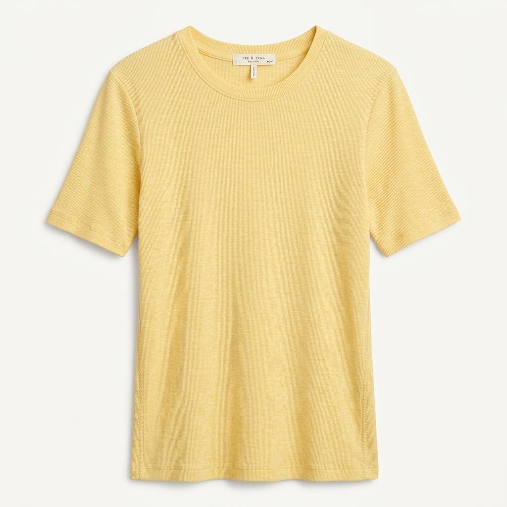 RAG & BONE 옐로우 골지 반팔 티셔츠 1