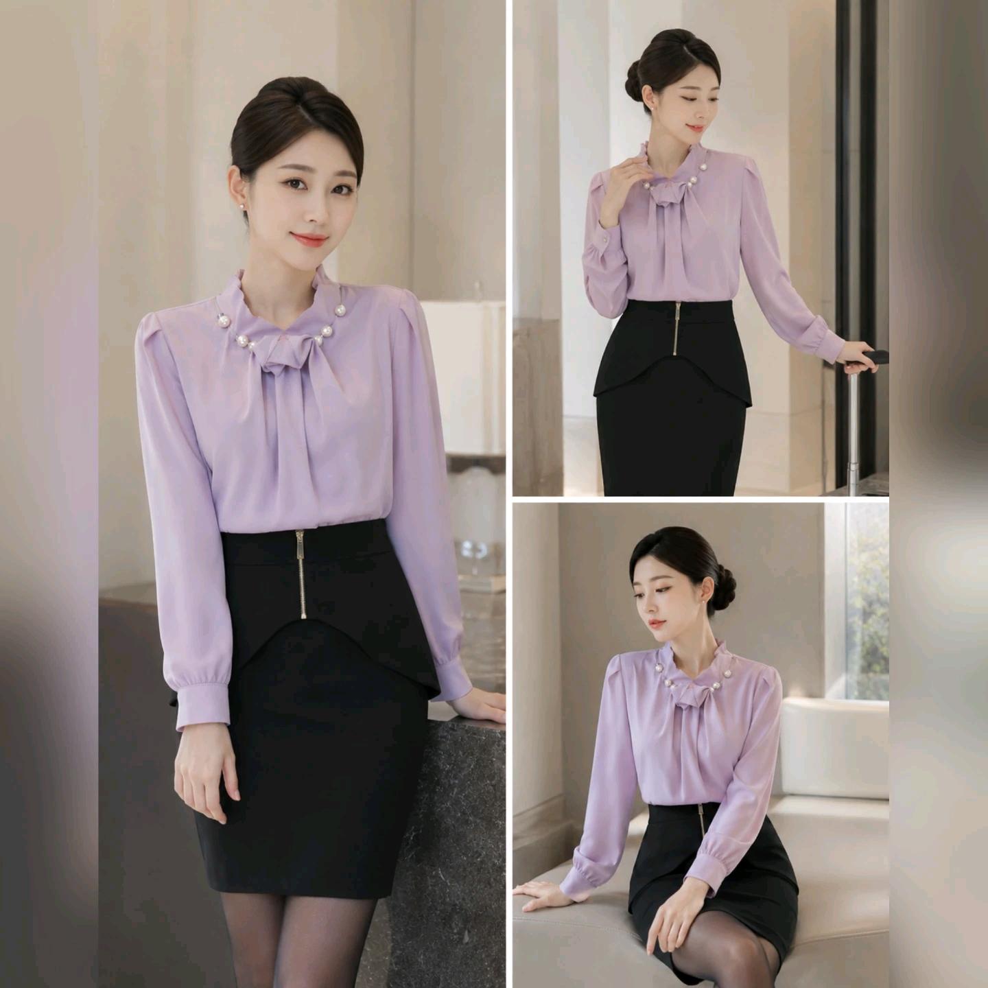 아이잗컬렉션 연보라 블라우스 4